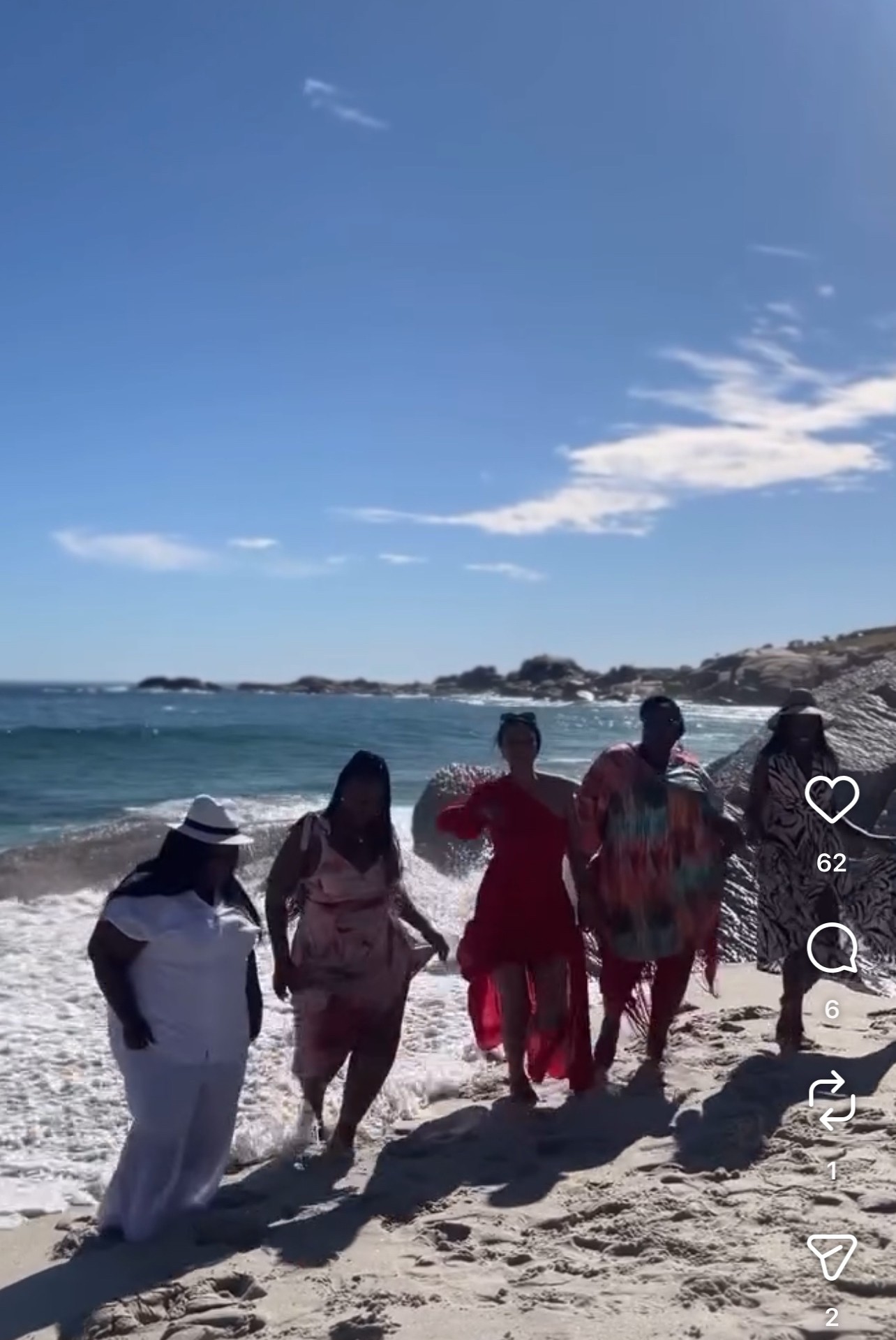 Women beach shoreline walk
